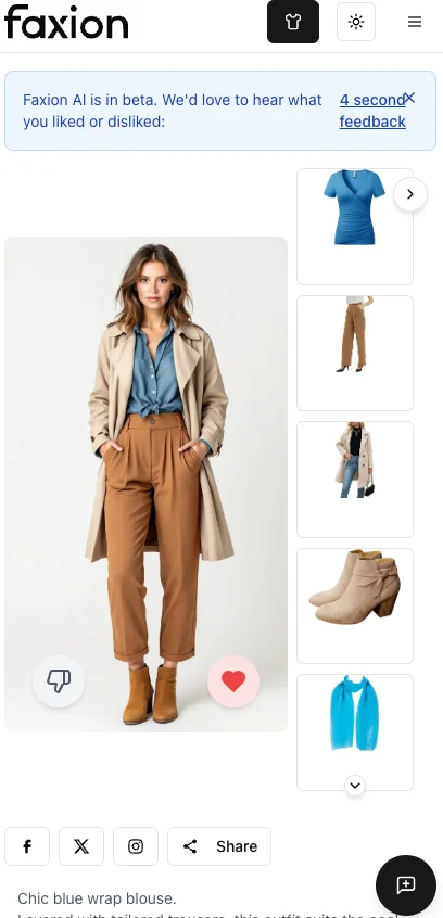 Faxion AI web app girl