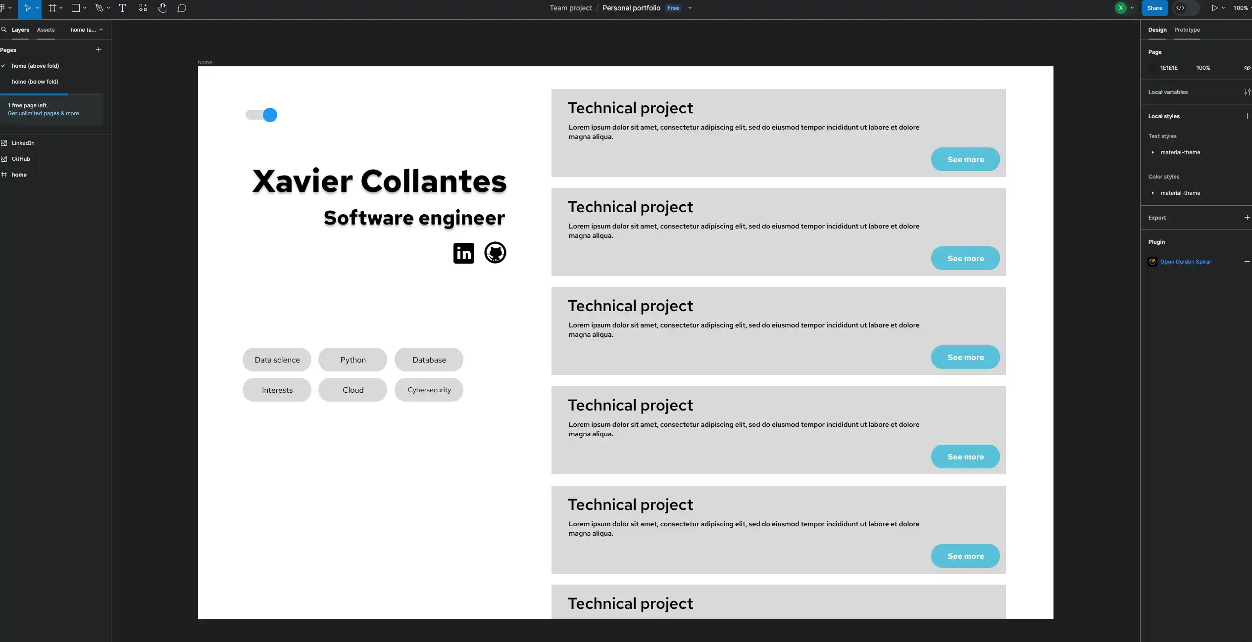 Image of Figma dashboard